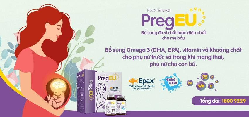 Bộ đôi viên uống đa vi chất PregEU, dinh dưỡng cho mẹ, khỏe cho bé